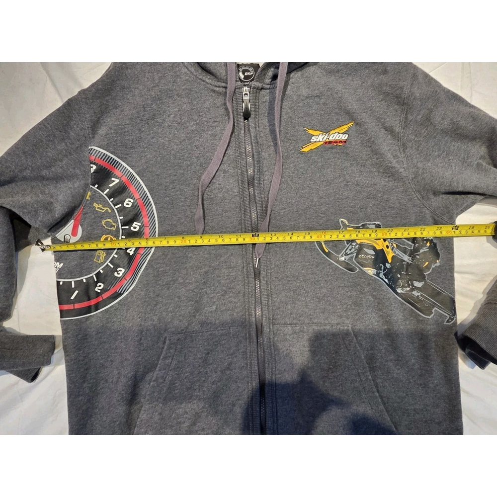 Ski-Doo Team BRP Men's Full Zip XL Sweaters Gray With Embroided Logo - Picture 9 of 10
